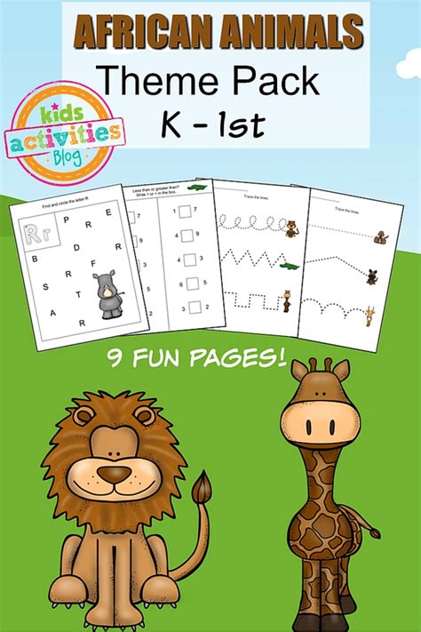 Complete with flashcards, board games, and and other esl on this page you will find an esl lesson plan to teach animal vocabulary to young english language learners. African Animals Printable Kindergarten Worksheet Pack