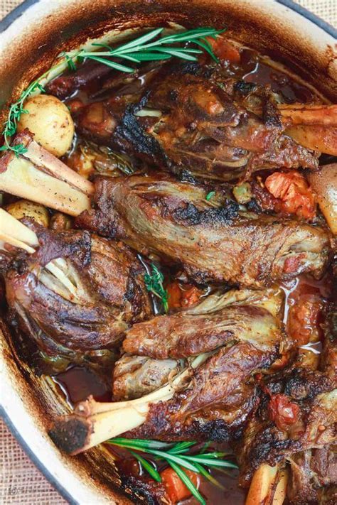 Purchased from vega estate in longview, texas in 1990. Mediterranean-Style Wine Braised Lamb Shanks with ...