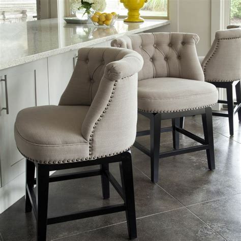 Should a kitchen island have seating inc chairs. Sora Linen Swivel Barstool - IO Metro.. THE BARSTOOLS FOR ...