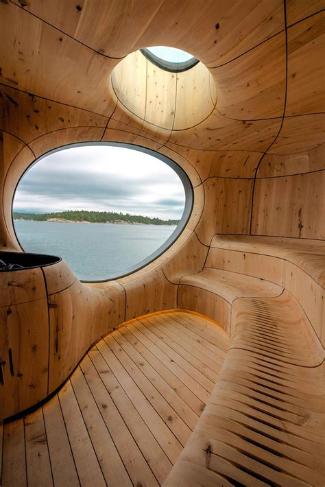 The construction and all the furniture have characteristics. Prefabricated Sauna Built Of Charred Cedar On Lake Huron CA