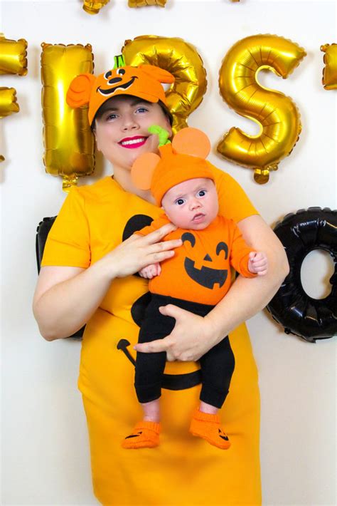 Best diy pumpkin costume toddler from diy halloween no sew pumpkin costume in under 10 minutes. 5 Minute DIY Mickey Pumpkin Mommy & Me Costume! ⋆ Brite and Bubbly