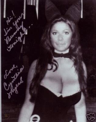 She was raised by her mother mary, her grandparents and various aunts and uncles after her father was killed in a car. 1968 PLAYBOY Playmate Bunny CYNTHIA MYERS signed photo! | #31769853