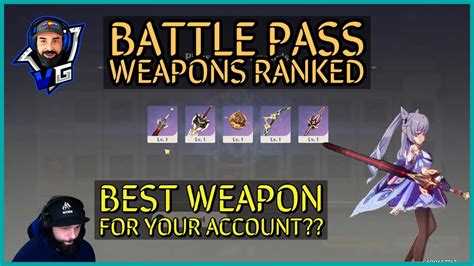 Genshin impact has five different weapon classes: Genshin Impact Battle Pass Weapon Tier List | Which Weapon To Choose and Why - YouTube