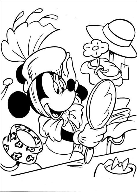 Minnie mouse coloring pages (3) printable coloring pages of disney's minnie mouse spritzing on some perfume, showing off her dress, taking a picture, etc. kleurplaten en zo » Kleurplaat van Minnie Mouse