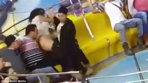 Borrow her boyfriend for more than just moving help. Boyfriend tries to cover his girlfriend after funfair ride ...