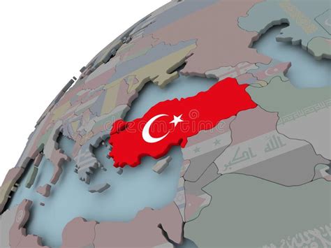 Türk bayrağı) bestaat uit een witte krimpende maan en een eveneens witte ster in een rood veld. Kaart van Turkije met vlag stock illustratie. Illustratie ...