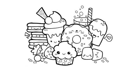 These foods coloring pages are great for any classroom. Kawaii Food Doodle Coloring Page | Cute doodle art, Doodle ...