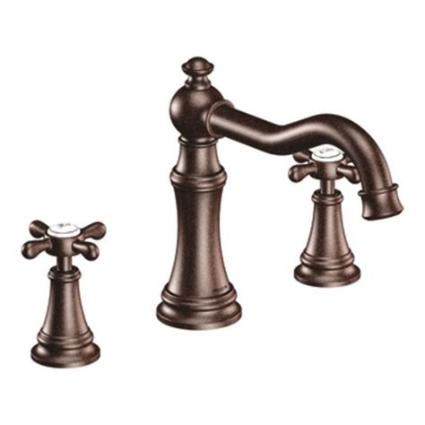 Oil rubbed bronze finish incorporates the warmth of bronze with tumbled light and dark accents, creating an antiqued look. Moen Weymouth Oil Rubbed Bronze 2-Handle Handle(S ...
