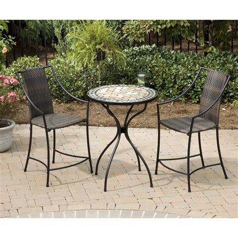 Patio high top dining sets. 3PC High Top Bistro Set Marble High Top Bistro Table and ...