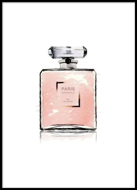 Meiner meinung nach ist air up eine alltagstaugliche trinkflasche. Poster mit rosa Flakon auf weißem Hintergrund. | Chanel ...