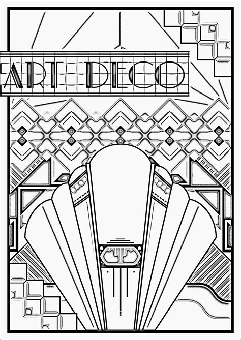 Free coloring pages & printables. Art deco poster - Art Deco Adult Coloring Pages