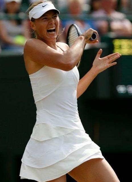 I can't wait to see the snow, though we have to drive home from montreal so not too much please! Maria Sharapova slugs a forehand in a white Nike tennis ...