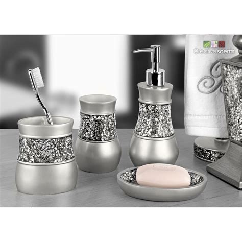 Where to find accessories and what's available can be confusing! Creative Scents Brushed Nickel 4-Piece Bathroom Accessory ...