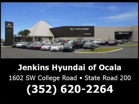 You never know when you can get the car of your dreams and an even sweeter deal, so we encourage our drivers to check our page frequently to stay informed before visiting our dealership. Jenkins Hyundai of Ocala : OCALA , FL 34471 Car Dealership ...