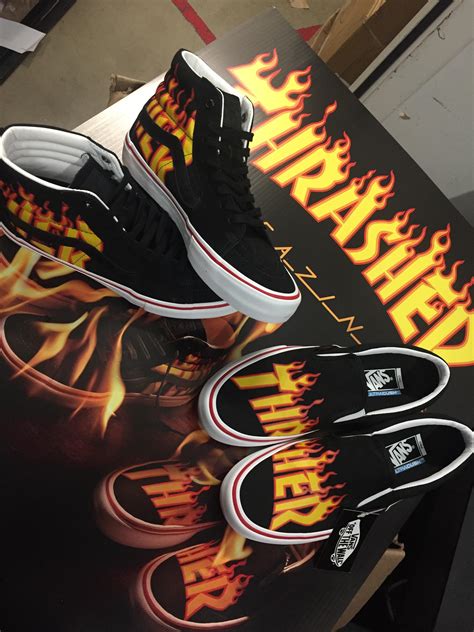 Thrasher's signature flame motif is used throughout the collection alongside more subtle looks including the iconic the thrasher x vans collection arrives saturday from select retailers. Thrasher x Vans : streetwear