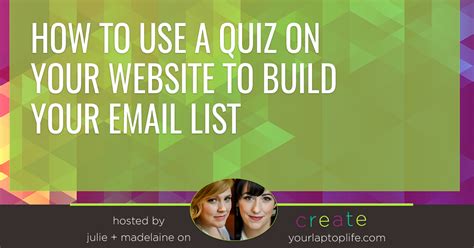 If you rely on it to promote your business but still want to make a break, consider. How to Use a Quiz on Your Website to Build Your Email List ...