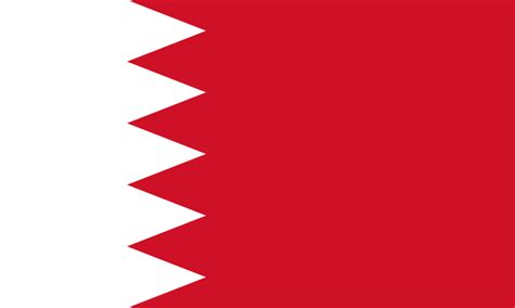 Bei der verfassungsänderung des jahres 1962 wurden die gesichter aus dem mond und der sonne entfernt. Nationalflagge Bahrain