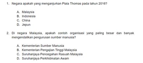 Terms in this set (4). Soalan Am Malaysia - Contoh Woke