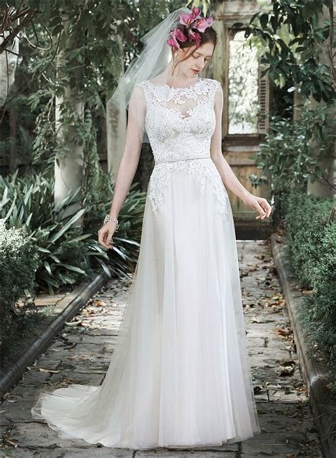 Maybe you would like to learn more about one of these? Sheath Bateau Neckline See Through Tulle Lace Wedding ...