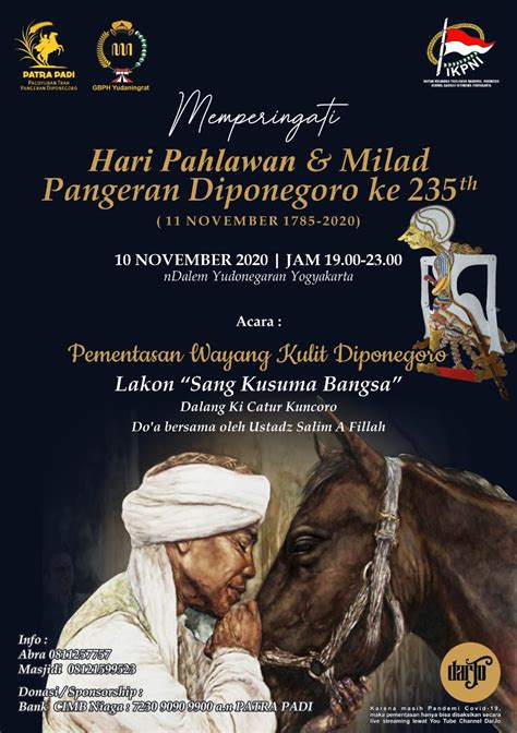 Pangeran diponegoro setidaknya pernah menikah hingga 9 kali disemasa hidupnya. Pementasan Wayang Kulit Diponegoro - IKPNI