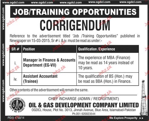 If you're serious about your next job, example co. Assistant Accountant and Finance Manager Job in OGDCL 2020 ...