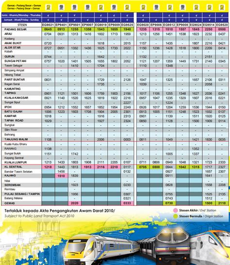 Ets timetable (jadual perjalanan ets terbaru) Jadual Perjalanan Terkini KTM ETS