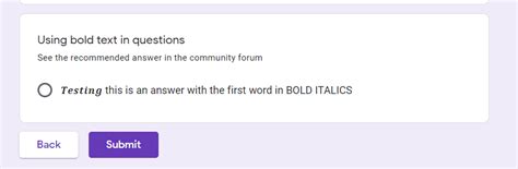 Analyse your results in google forms. How do I bold text in google forms??? - Docs Editors Community