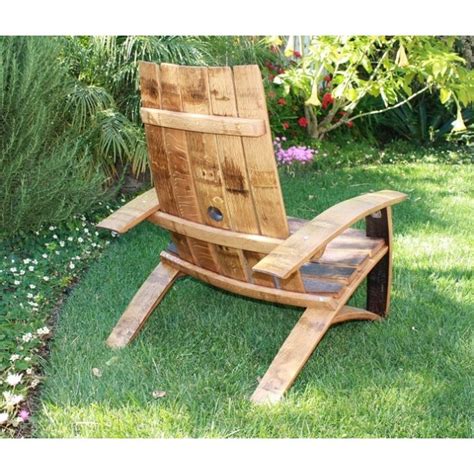 Free diy outdoor furniture plans design dimensions of garden. Wine Barrel Stave Classic Adirondack Chair - Wine Country