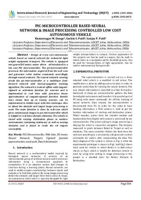Image processing is one of its applications. (PDF) PIC-MICROCONTROLLER BASED NEURAL NETWORK & IMAGE ...