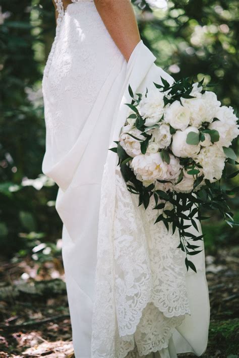 The dress code was black. White Peony Bridal Bouquet | Lace weddings, Bridal, Bridal ...
