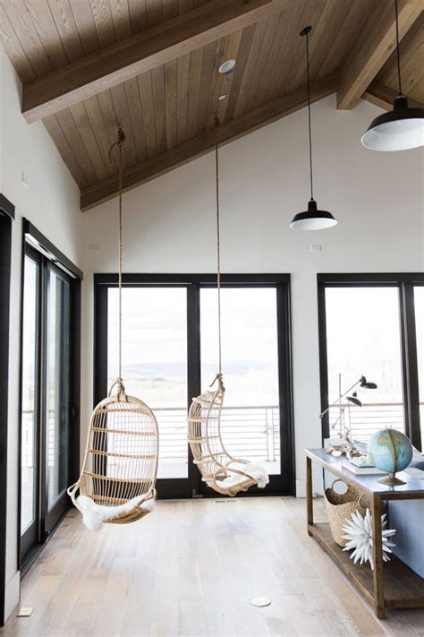 After a hard day who doesn't picture themselves relaxing hanging chairs from ceiling for indoor purposes are usually hanged from the ceiling with the help of a hook and rope or chain. 20 Hanging Wicker Chairs For A Vacation Vibe - Shelterness