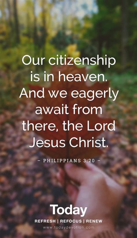 The eternal citizenship of believers is citizenship in heaven. this does not mean that the kingdom will take place in heaven. 510 best Philippians images on Pinterest | Bible ...