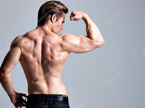 Body side stock photos and images (58,878). Back view of handsome man with muscular body. — Stock ...