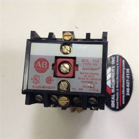 Relay chart for micro830, micro850, and micro870 controllers. ALLEN BRADLEY Master Control AC Relay 700-PK400A1 SER B ...