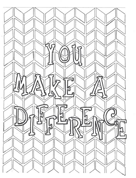 Whether you're making coloring pages for kids or adults, adobe spark post has the imagery and the tools you need to make a stunning design. You make a difference coloring page | Etsy in 2021 | Quote ...