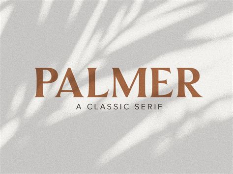 I'm not one of those people that think that serifs mean something is old our outdated. Palmer | A Classic Serif | Modern serif fonts, Serif logo ...