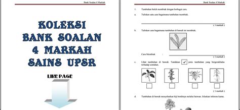 Peperiksaan ujian penilaian sekolah rendah (upsr). Koleksi Bahan Bantu Belajar (BBM): KOLEKSI BANK SOALAN 4 ...