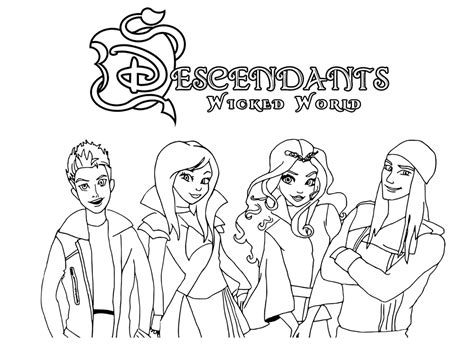 Mal descendants wicked world coloring pages. Descendants Wicked World Coloring Pages To Print ...