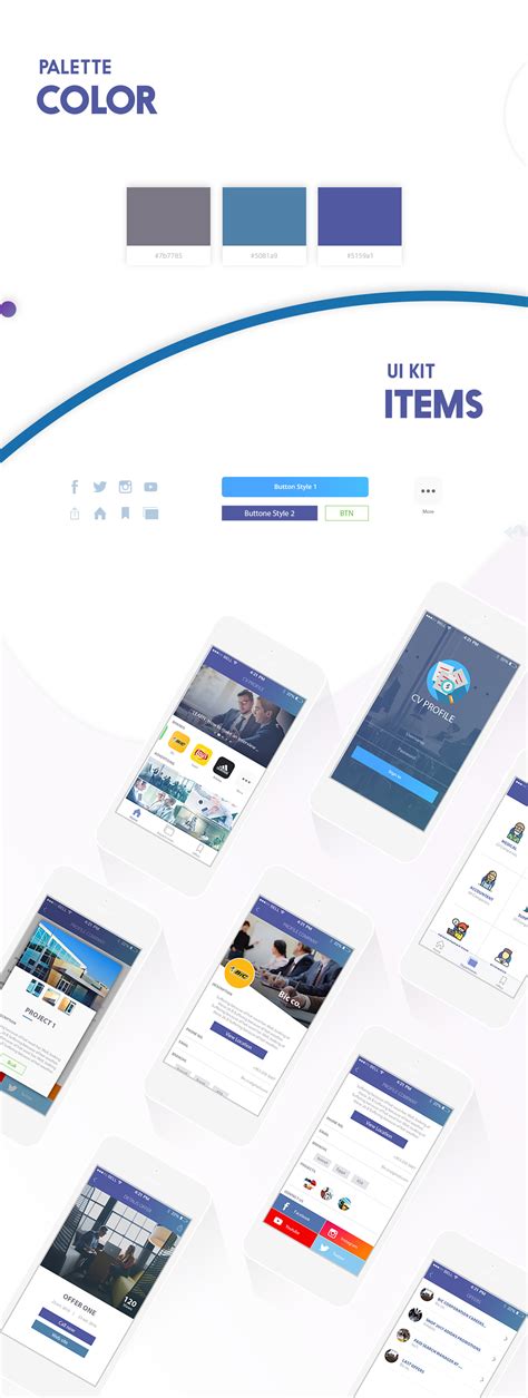 Sales app ui kit combines social aspects with ecommerce aspects to bring together a socially oriented ecommerce application prototype that you have at your full disposal. CV Profile | Mobile App on Behance