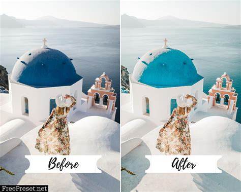 The white balance presets and automatic ensure that the light turns white again by increasing or decreasing the kelvin value. Mobile Lightroom Presets SANTORINI