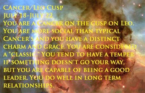The cancer leo cusp, which is also known by another name the cusp of oscillation. I dont do long term relationships. But, ok. (With images ...