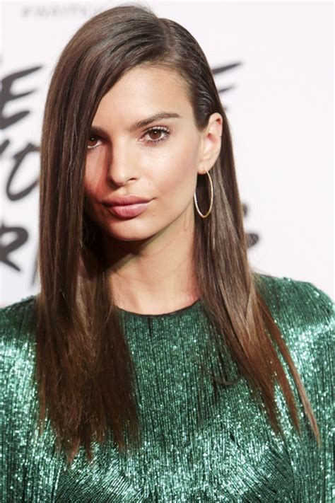 Emily ratajkowski debuted her new hazel brown lob haircut and hair color on thursday at rihanna's diamond ball. Emily Ratajkowski Straight Medium Brown Flat-Ironed ...