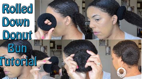 It gives two looks in one, a bun and then waves after taking your hair down. Natural Hair - Rolled Down Donut (Sock) Bun Method - YouTube