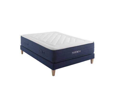 Ensemble matelas ressorts, latex et mémoire de forme, sommier et pieds ...