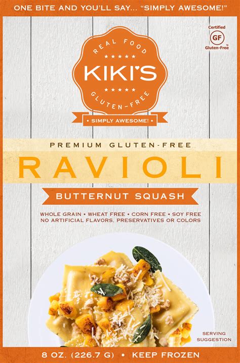 Enjoy the ravioli with fresh herbs and more vegan parmesan. Kiki's Gluten Free Foods LLC | Butternut Squash Premium ...