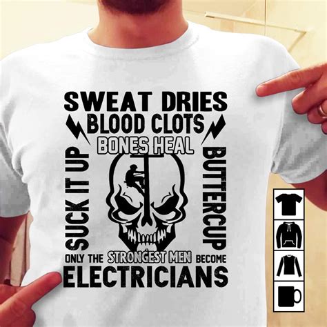 To qualify to write the master electrician exam you'll need to have completed 3 years of work in the electrical sector within the province of ontario and be able to prove it. Electrician Strong Men Become Electricians Shirt T Shirt ...