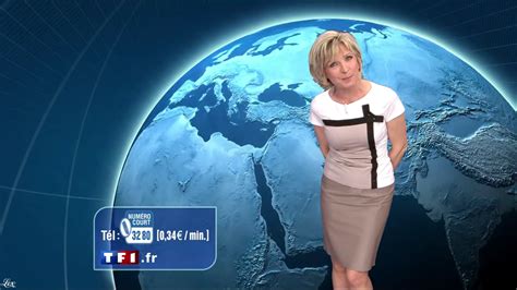 Alors que la présentatrice évoquait la terrible temp. Evelyne Dhéliat à la Météo 13h - 20/04/11 - 2