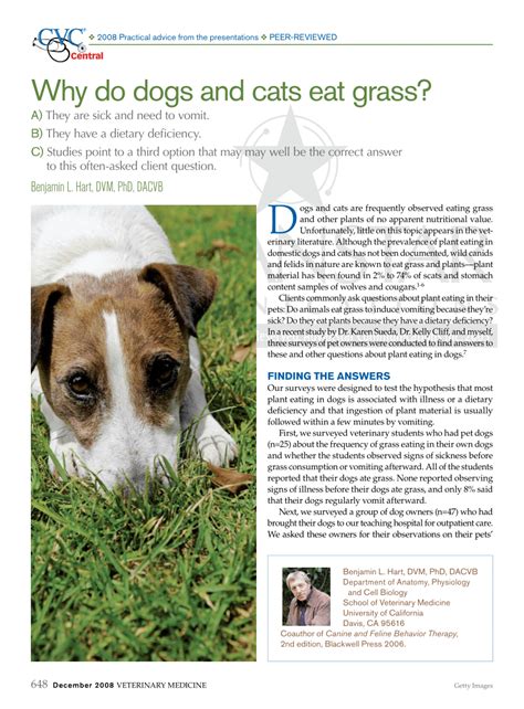 (PDF) Why do dogs and cats eat grass?