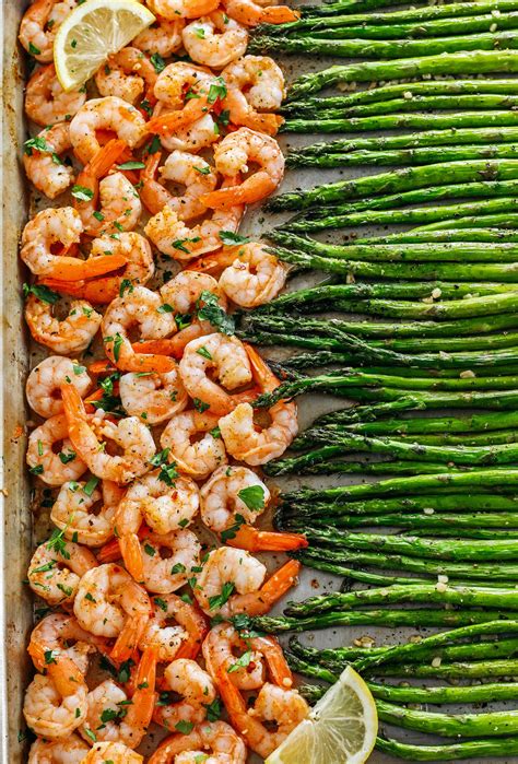 Honey lemon garlic shrimp and asparagus is packed with flavor in a honey lemon garlic sauce, and baked on a single sheet pan for a quick meal with minimal mess. Sheet Pan Lemon Garlic Shrimp and Asparagus - Eat Yourself ...