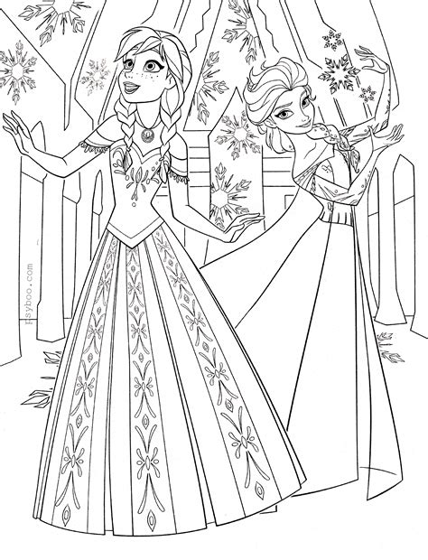 Coloring pages printable elsa and anna coloring pages zemlja. Sisters Elsa and Anna in the Ice Palace / Frozen Coloring ...